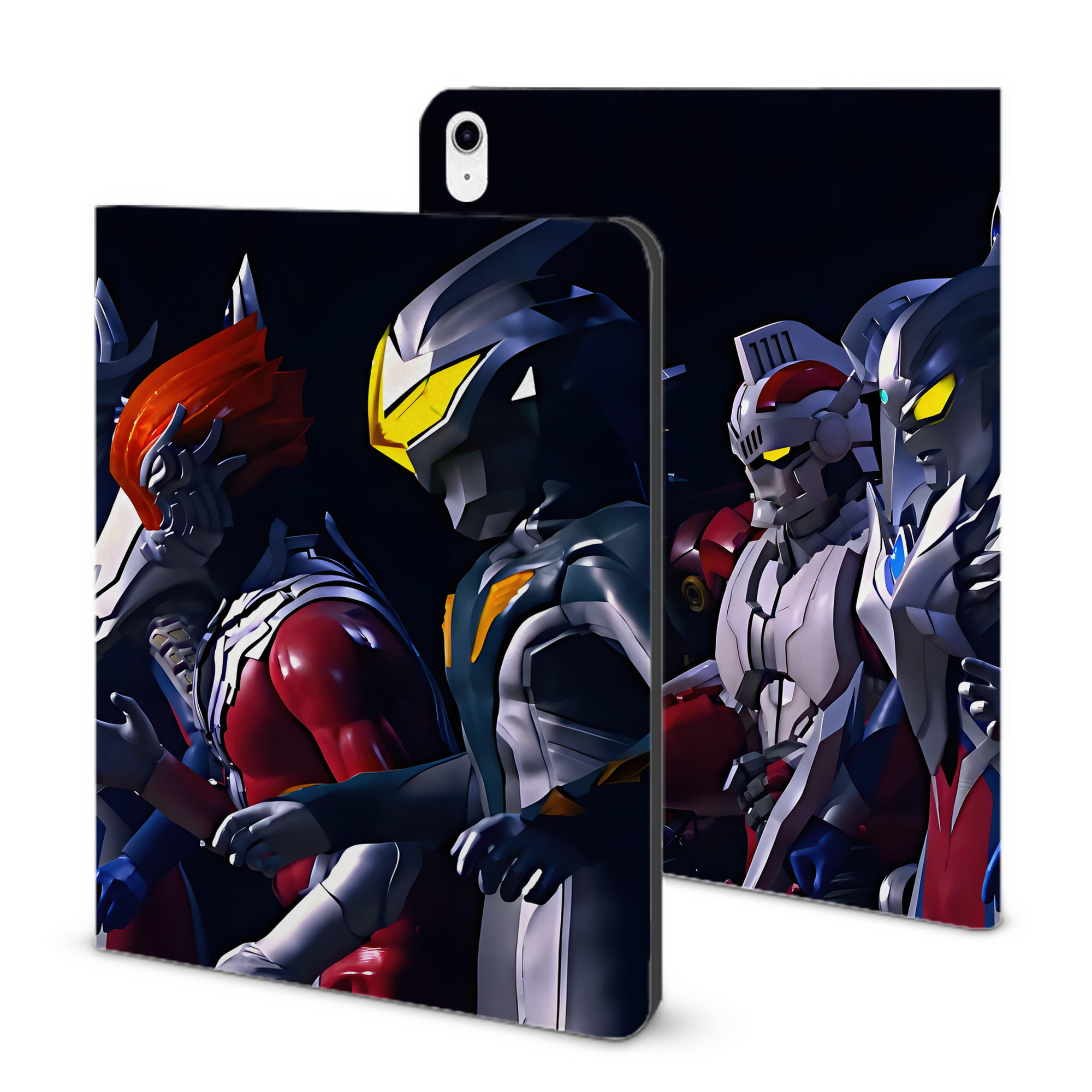 （画像用） ウルトラマン Ultraman IPad ケース ブック型 PUレザー TPU 耐衝撃 軽量 薄型 ペン収納なし 全面保護 IPad 各モデル対応